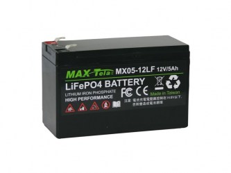 高效鋰電池系列 | 磷酸鋰鐵電池 | Efficient Lithium Battery  Maxtela 12V 5Ah LiFePO4 Battery MX05-12LF